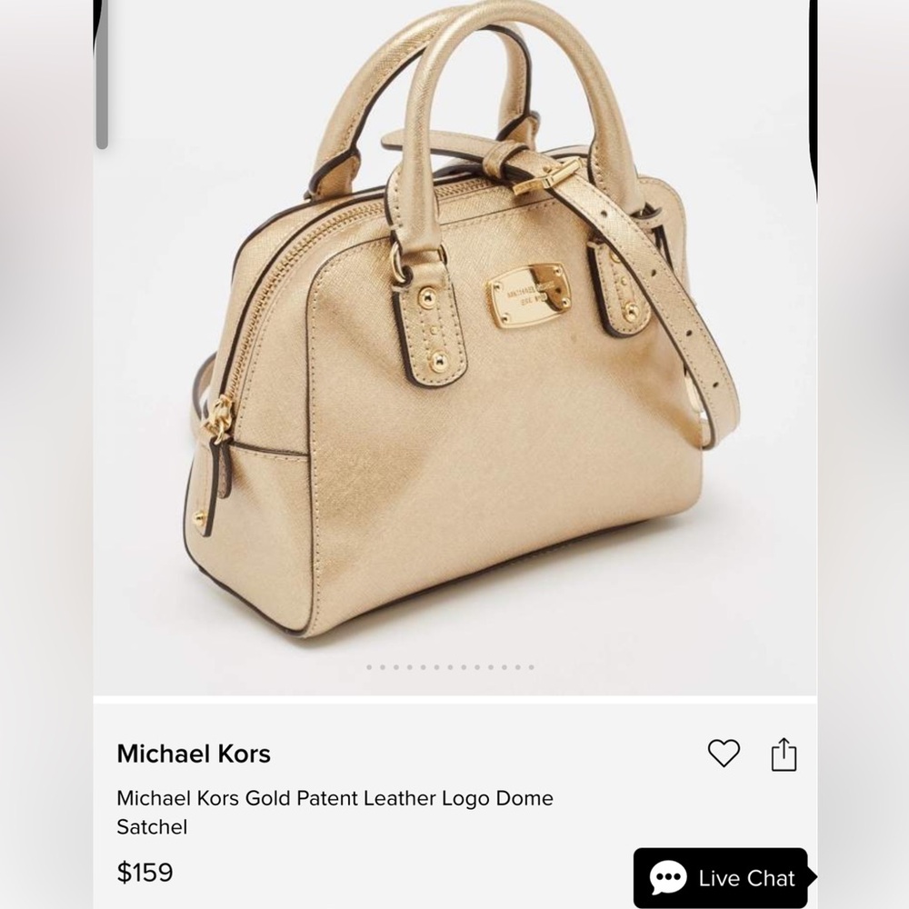 Michael Kors Gold metallic satchel bag - Picture 12 of 13